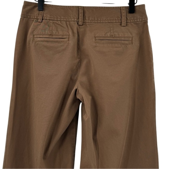 Vintage 2000s Low Rise Wide Leg Trousers Brown Chinos 100% Cotton | Size 6 - Picture 5 of 8